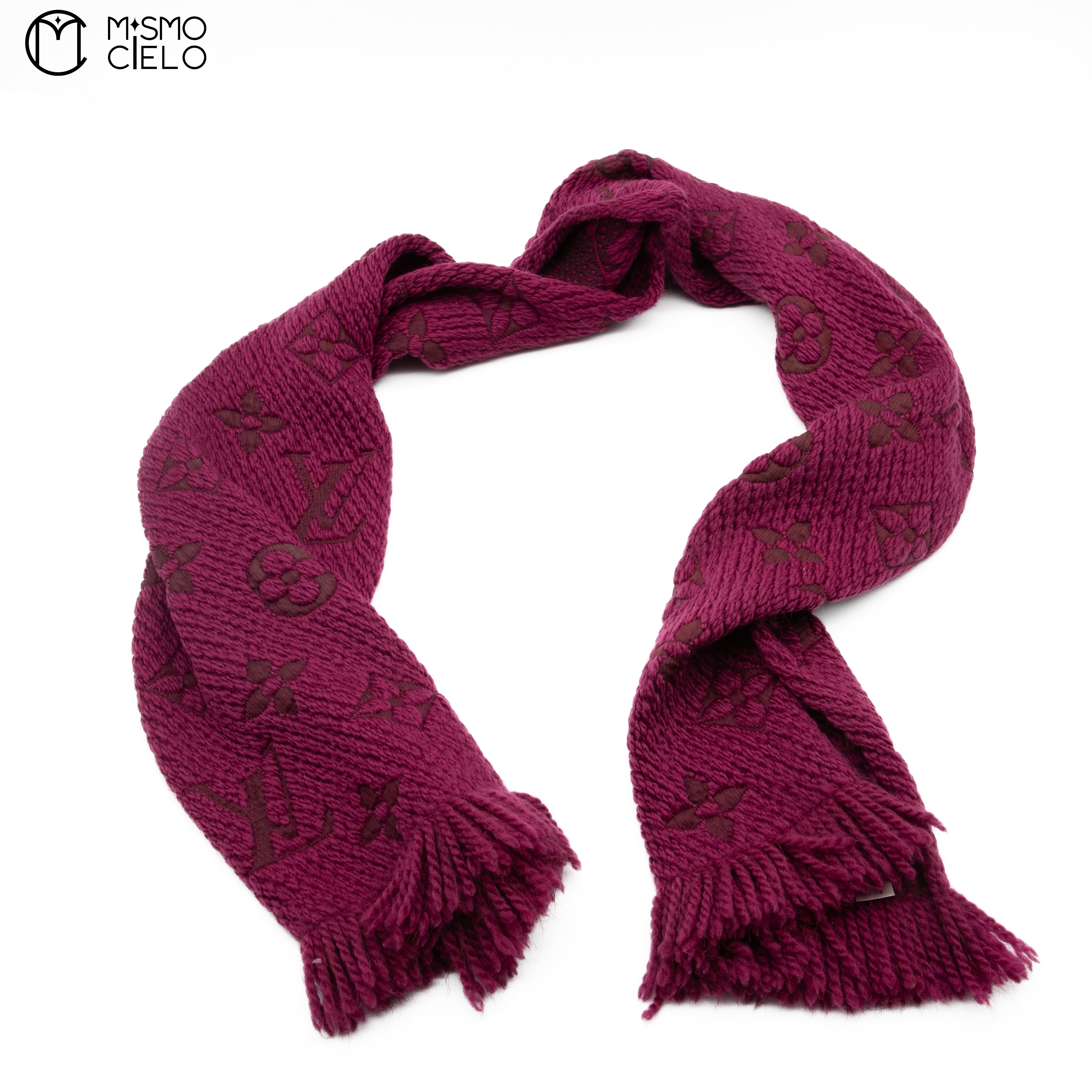 Monogram Logo Burgundy Echarpe