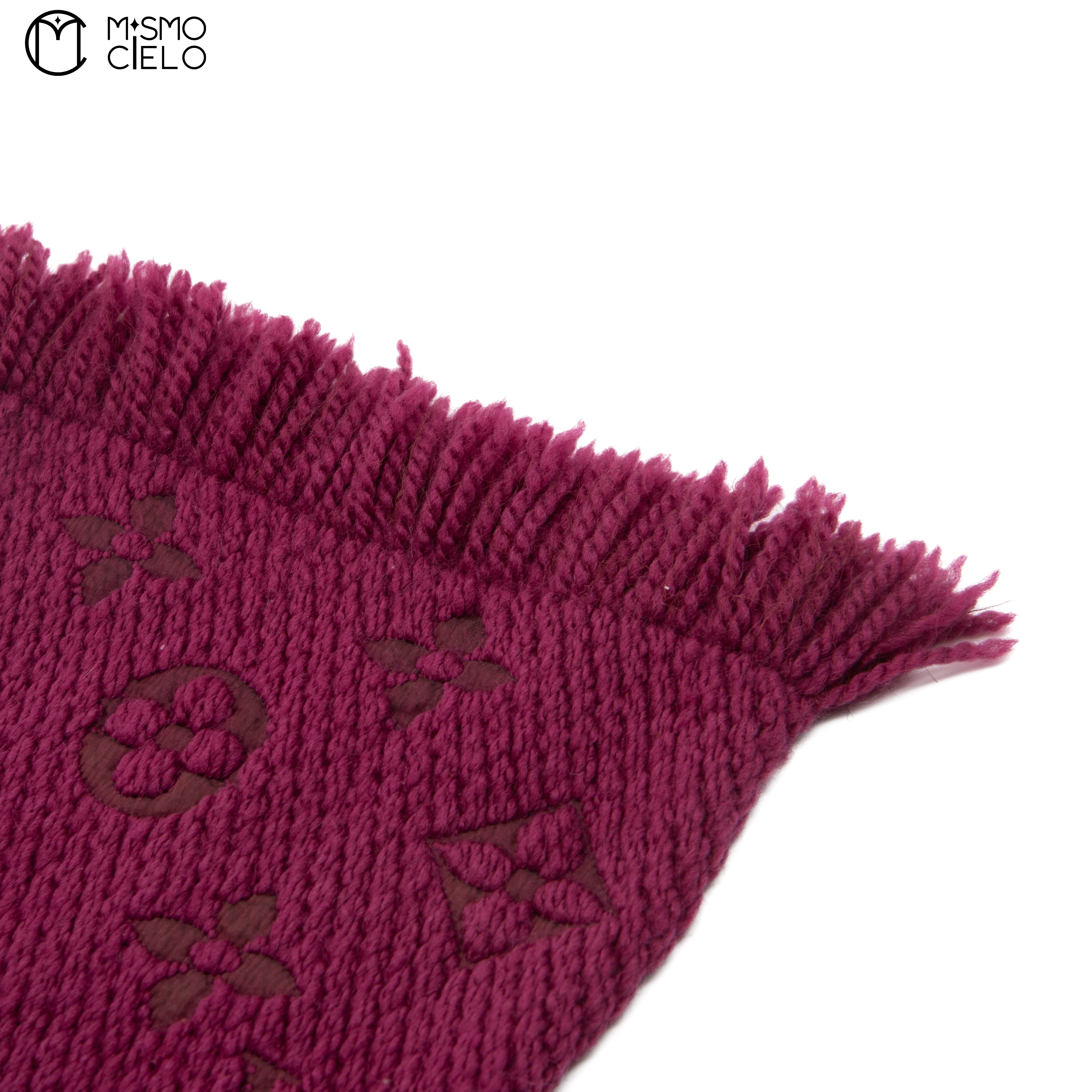 Monogram Logo Burgundy Echarpe