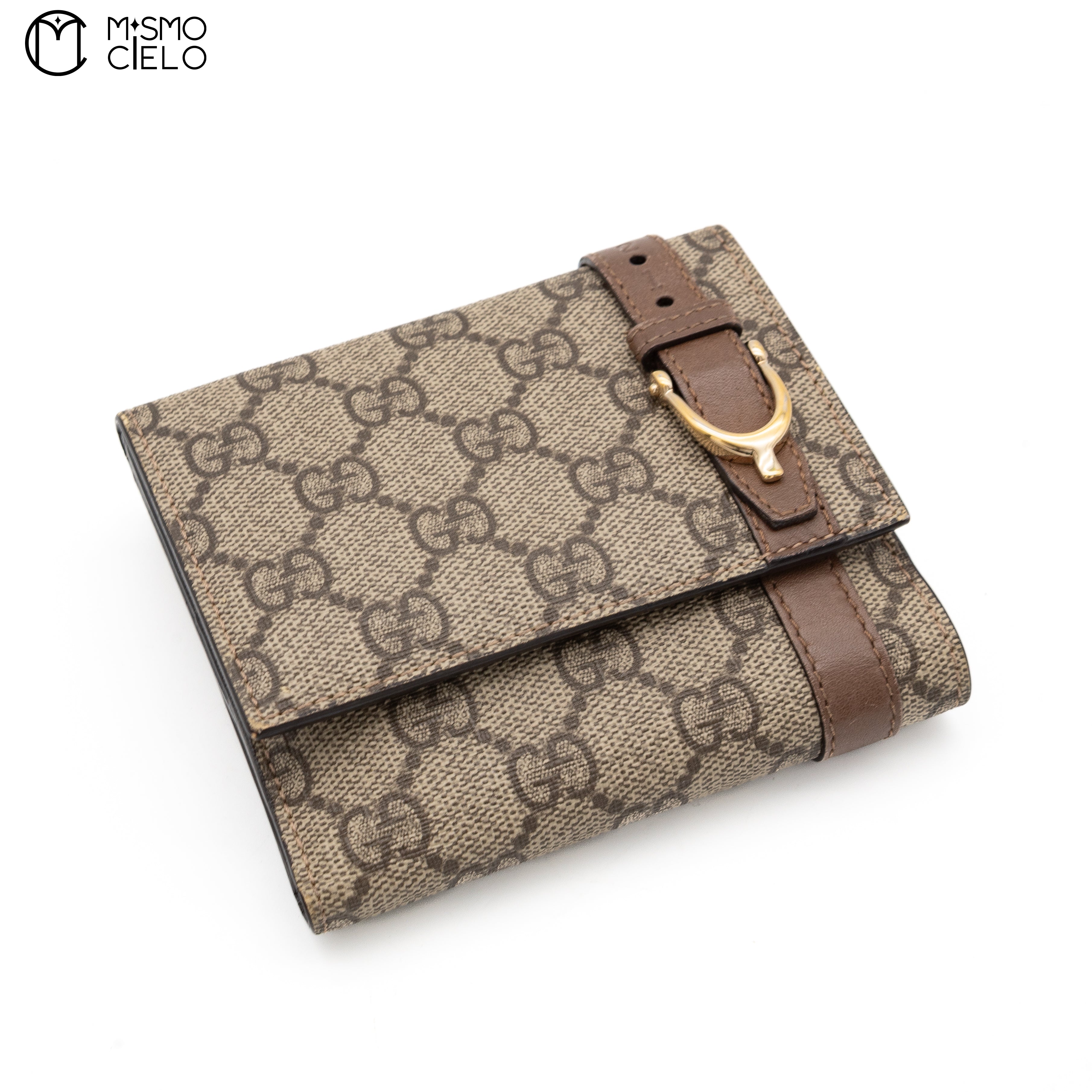 Brown Canvas GG Supreme Folding Wallet