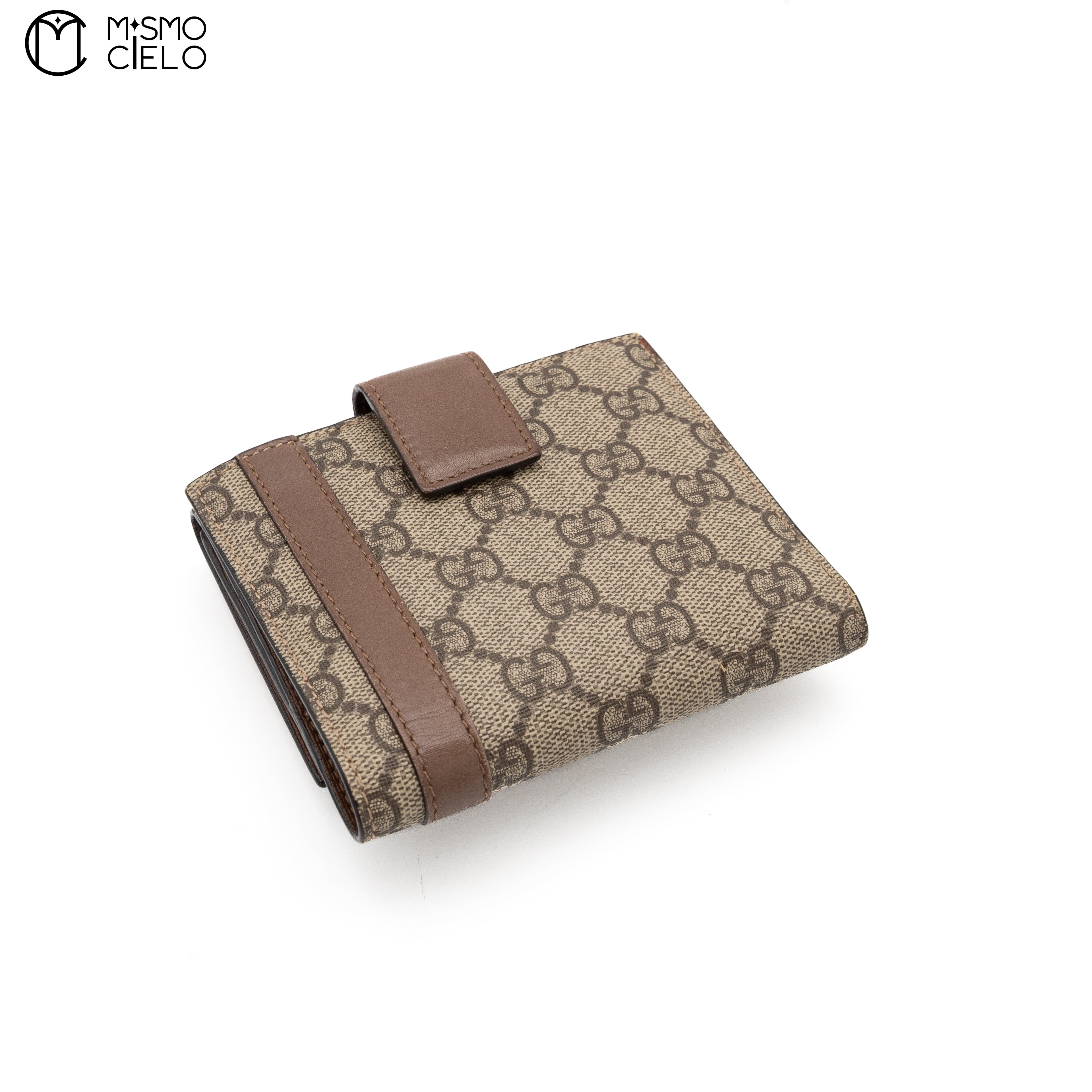 Brown Canvas GG Supreme Folding Wallet