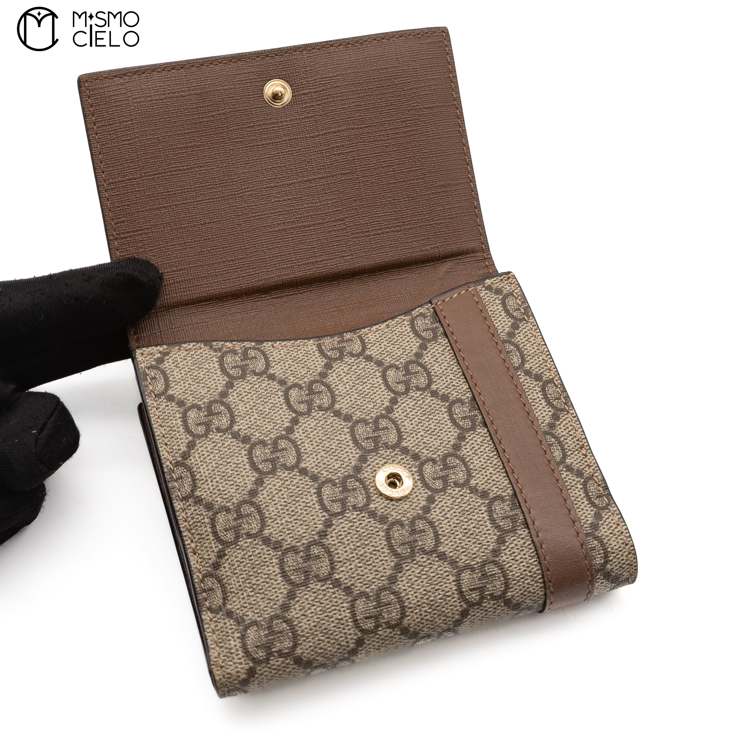 Brown Canvas GG Supreme Folding Wallet