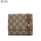 Brown Canvas GG Supreme Folding Wallet
