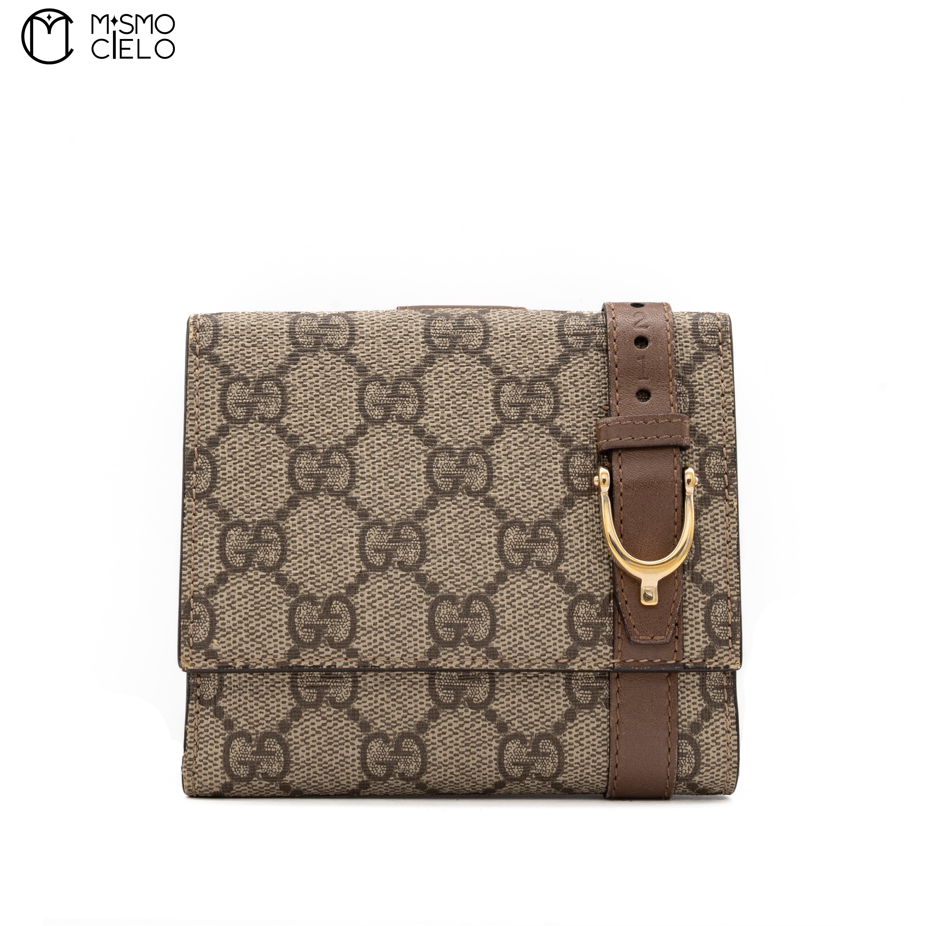 Brown Canvas GG Supreme Folding Wallet