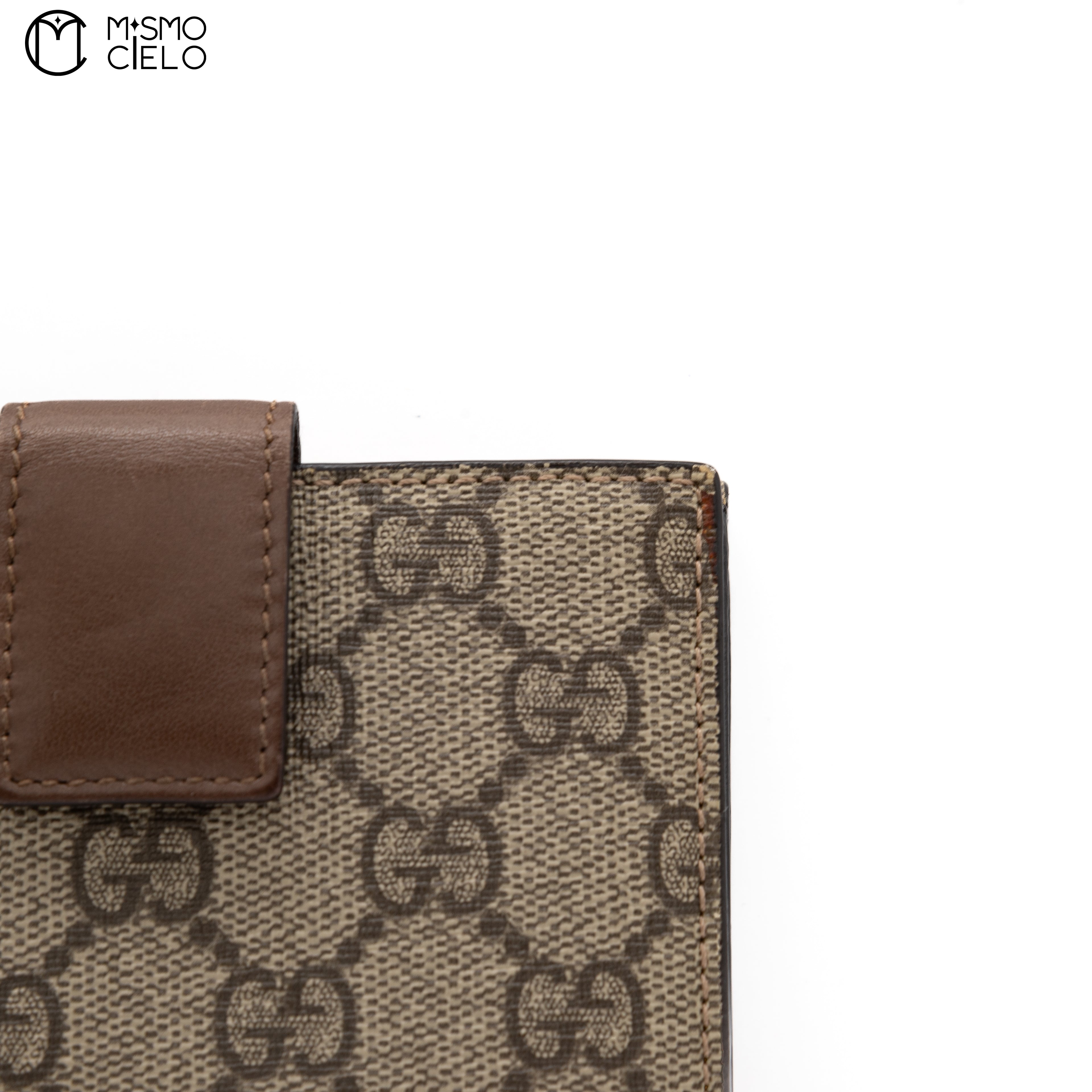 Brown Canvas GG Supreme Folding Wallet