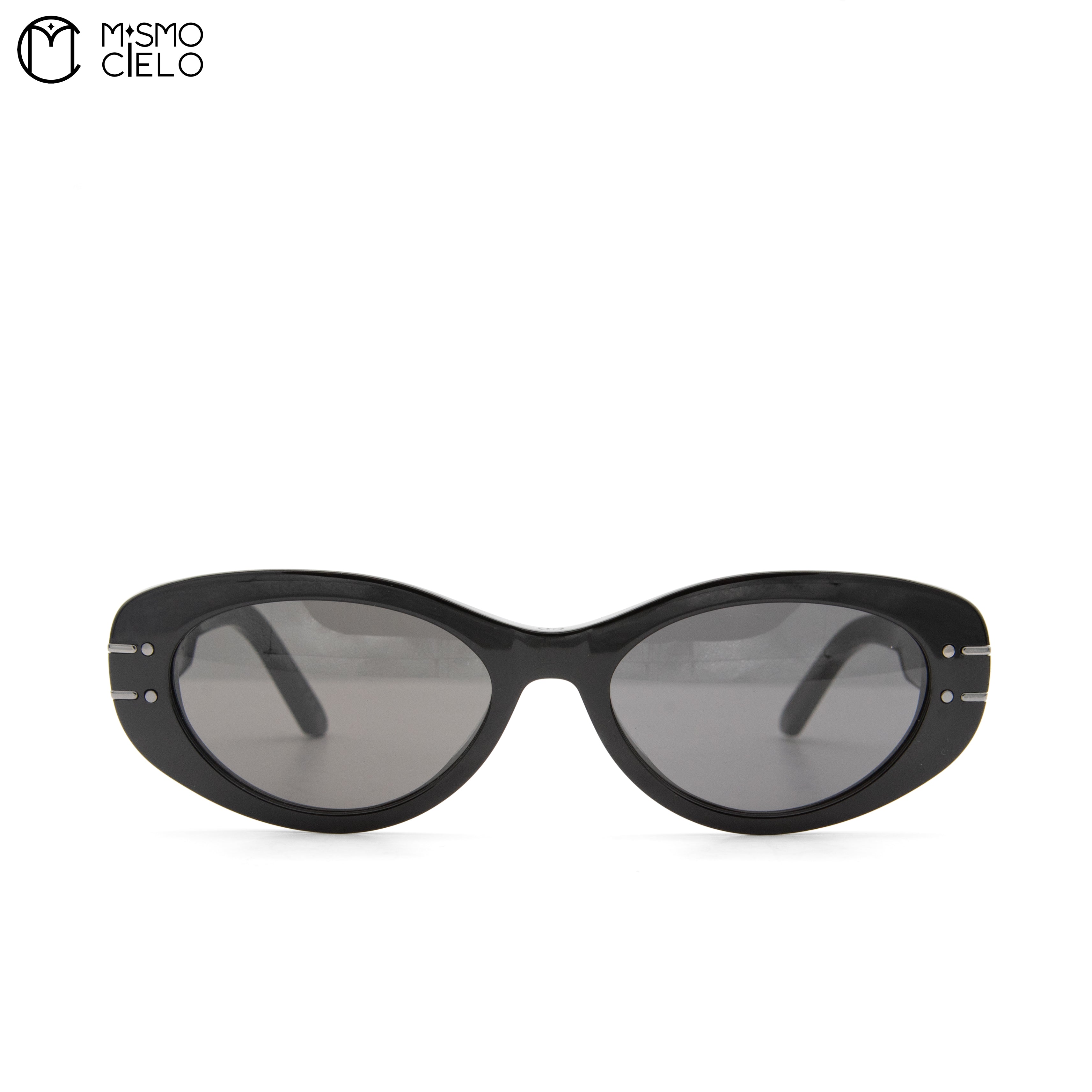 Signature B8U Black Oval Sunglasses