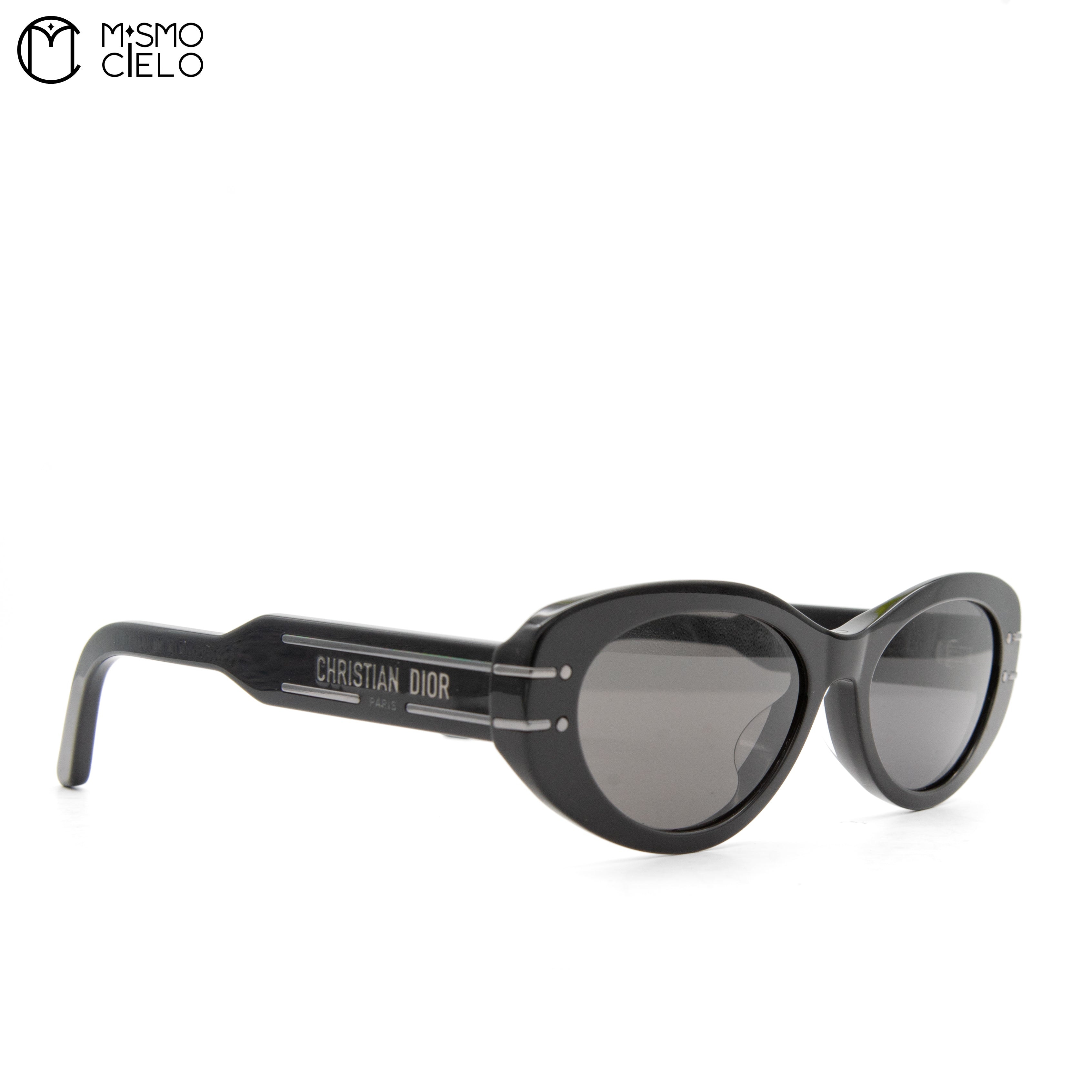 Signature B8U Black Oval Sunglasses