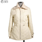 White Quilted Leather Coat