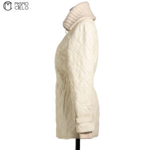 White Quilted Leather Coat
