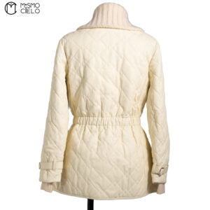 White Quilted Leather Coat