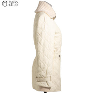 White Quilted Leather Coat