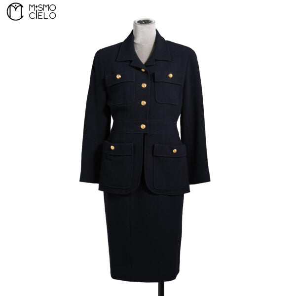 Black Coco Mark Suit Set Size