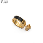 HERMES Gold H logo Scarf Ring *
