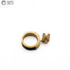 HERMES Gold H logo Scarf Ring *
