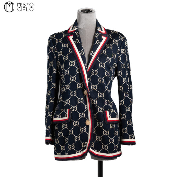 Blue GG Monogram Pattern Jacket