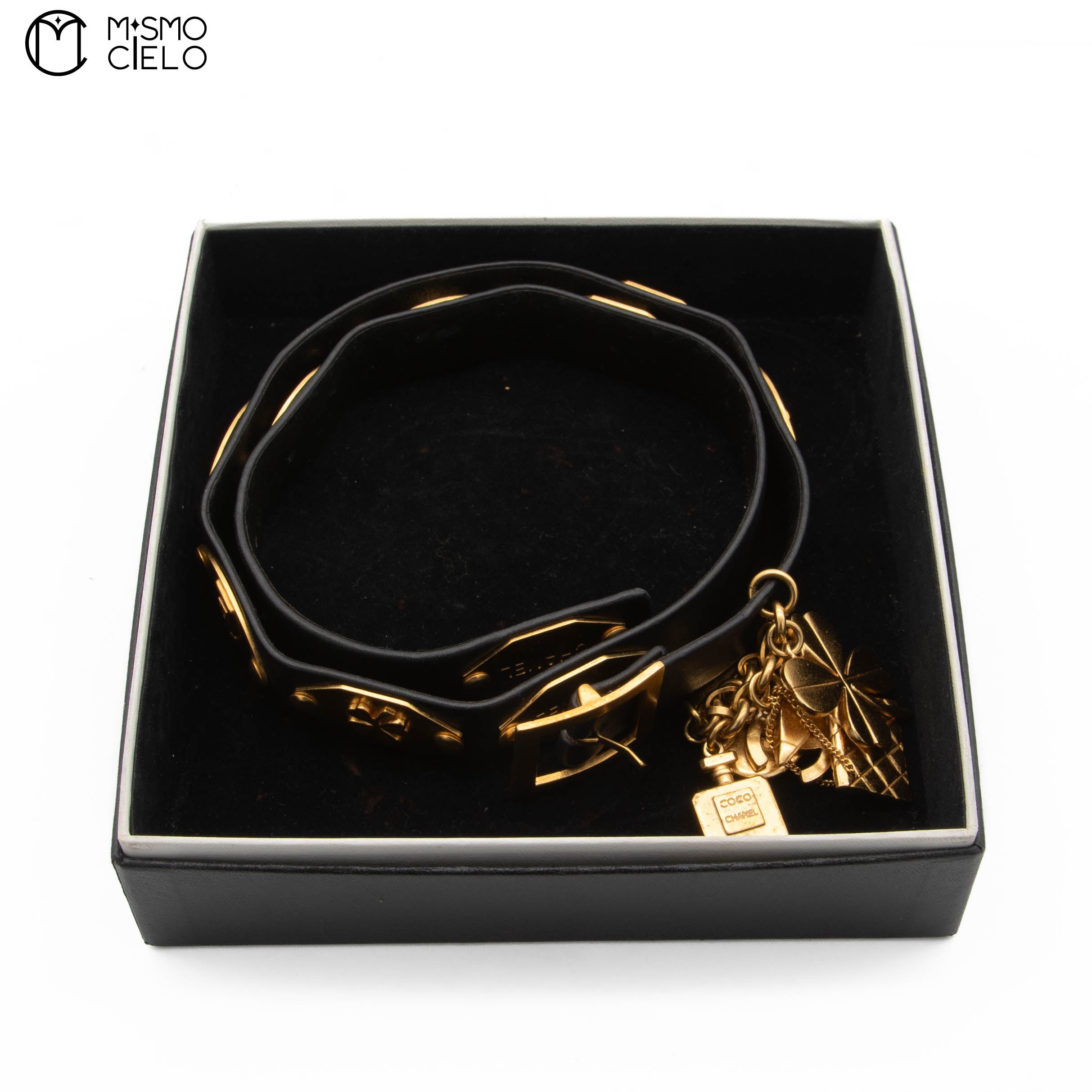 CHANEL Camellia Coco Mark and Heart Icon Belt 65cm *