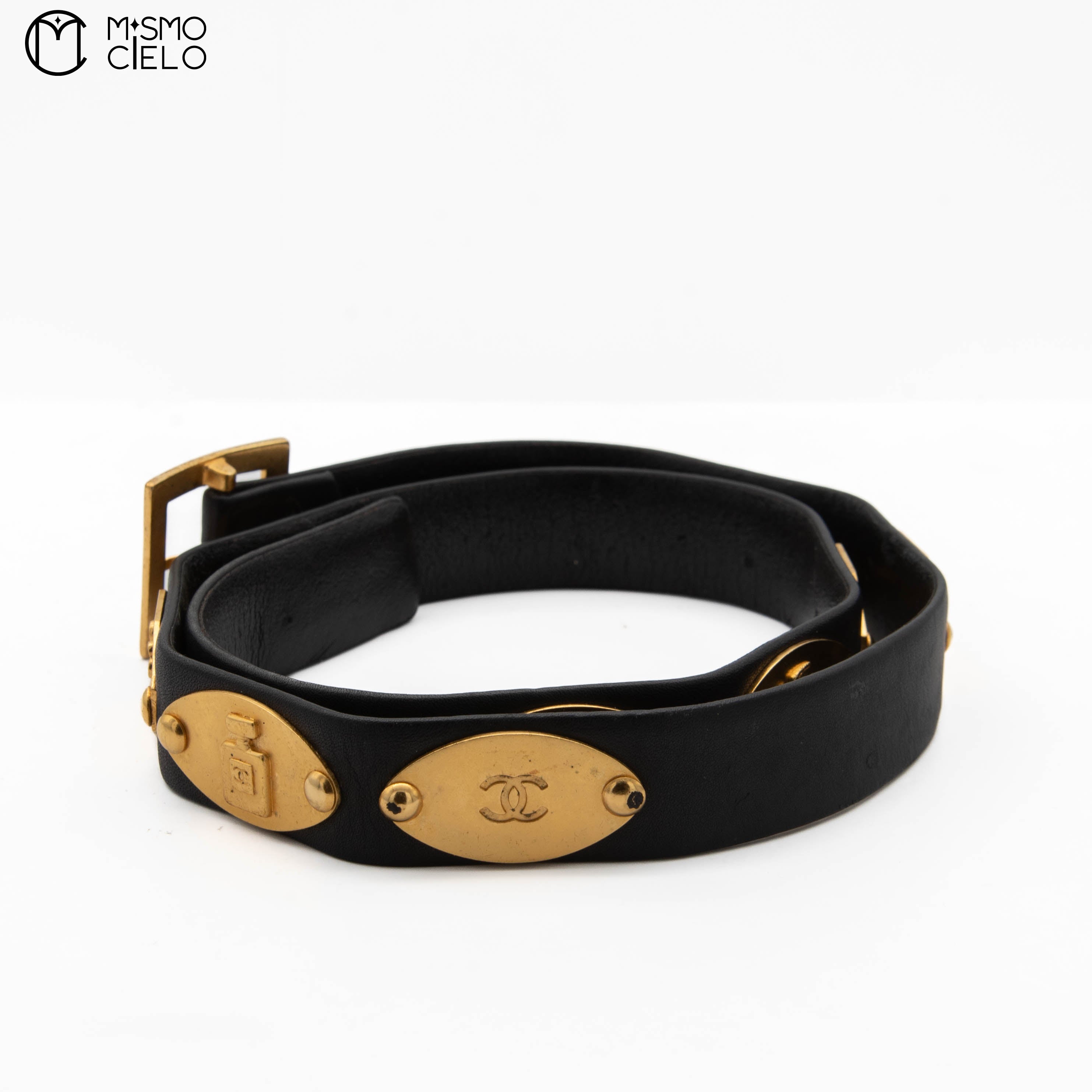 CHANEL Camellia Coco Mark and Heart Icon Belt 65cm *