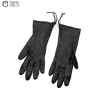 Long Black Leather Gloves