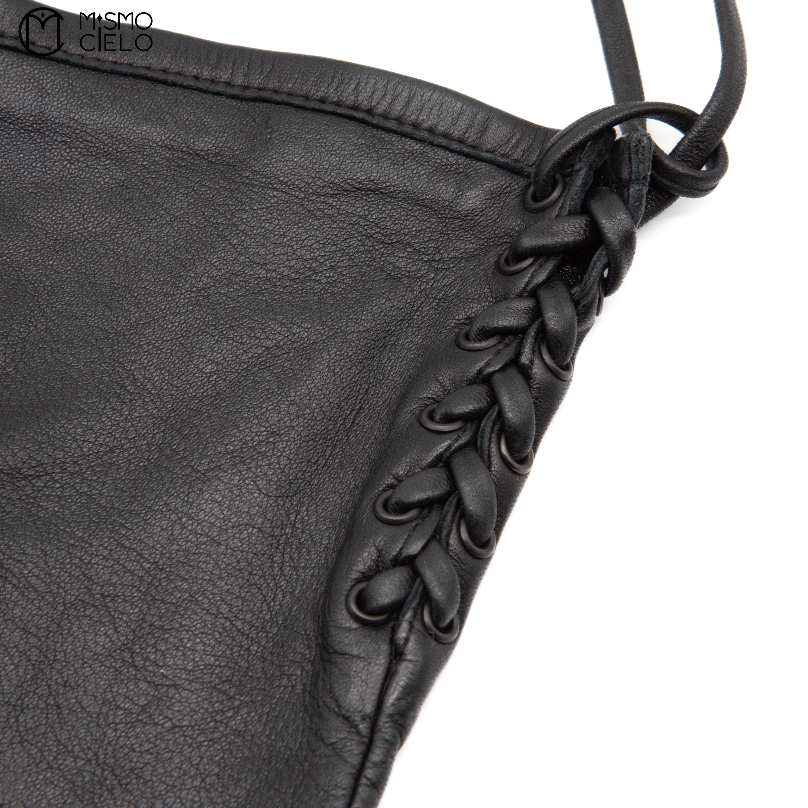 Long Black Leather Gloves