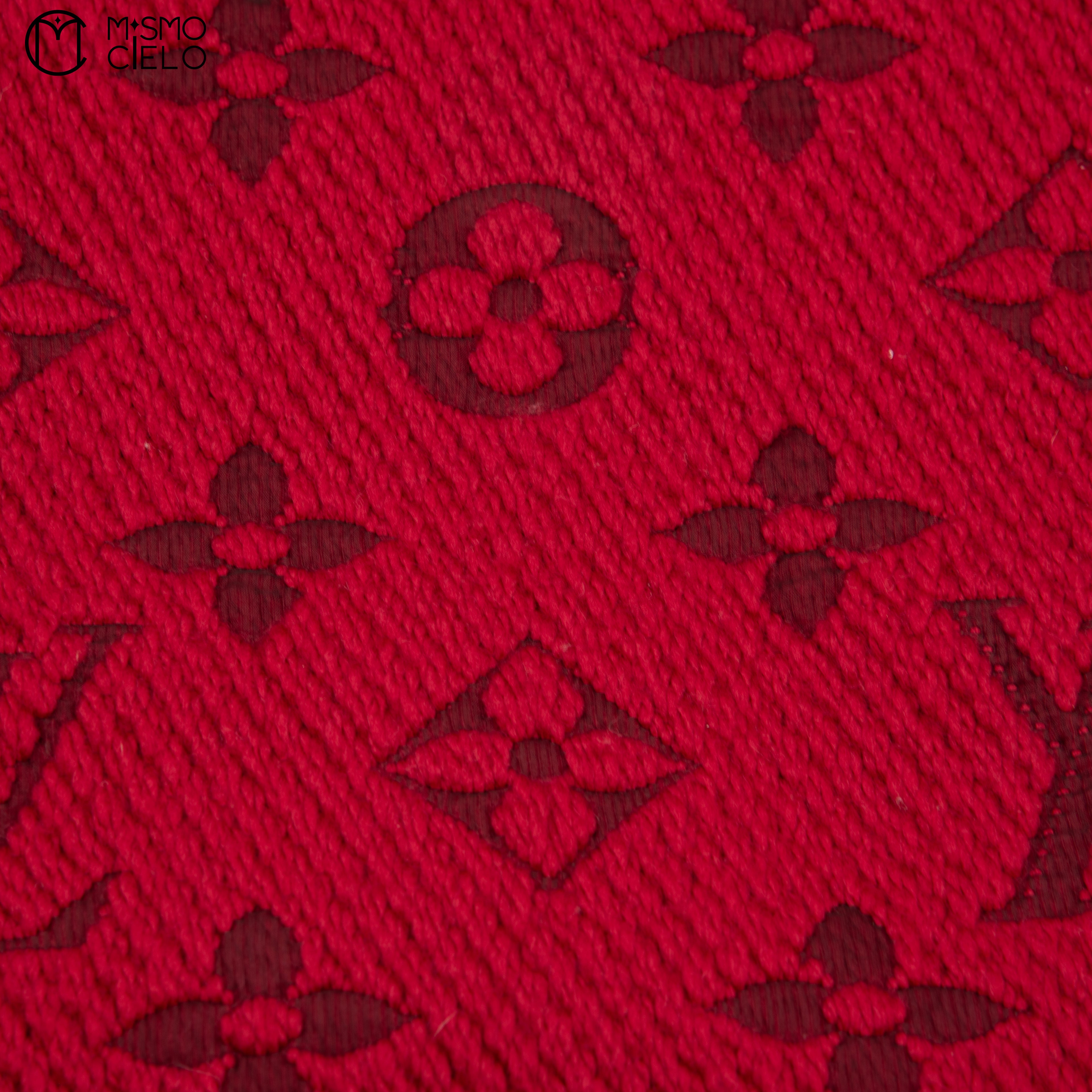 LOUIS VUITTON Monogram Logo Red Echarpe 168cm