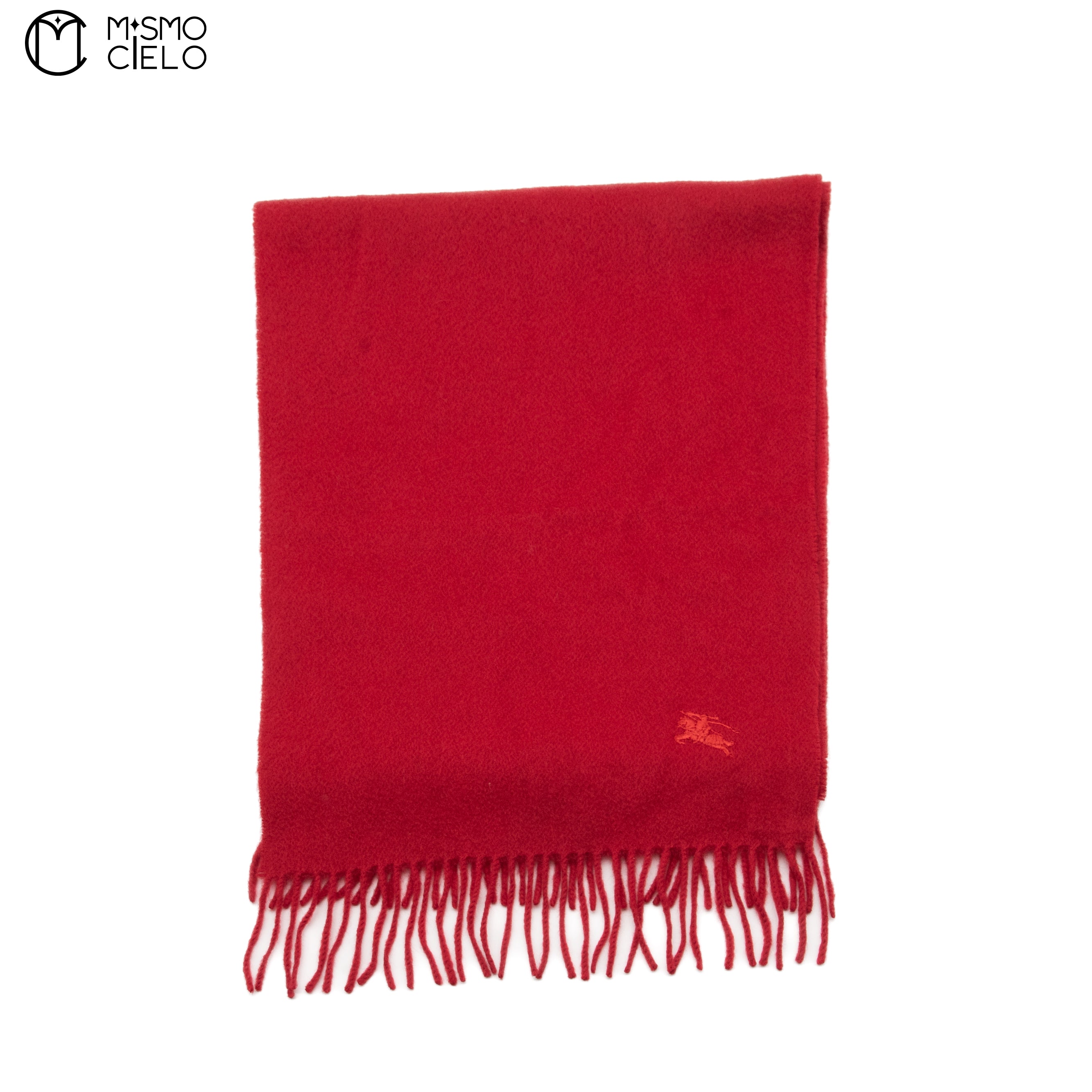 BURBERRY Red Cashmere Scarf 146 cm