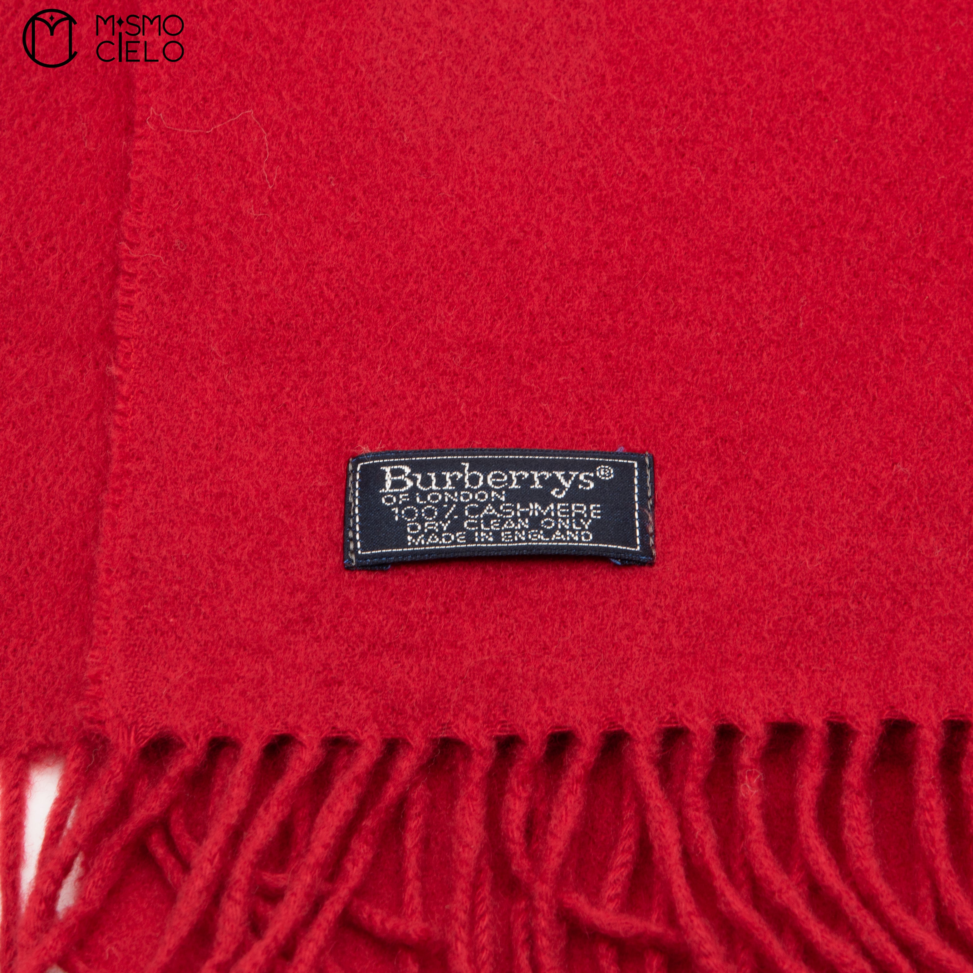 BURBERRY Red Cashmere Scarf 146 cm