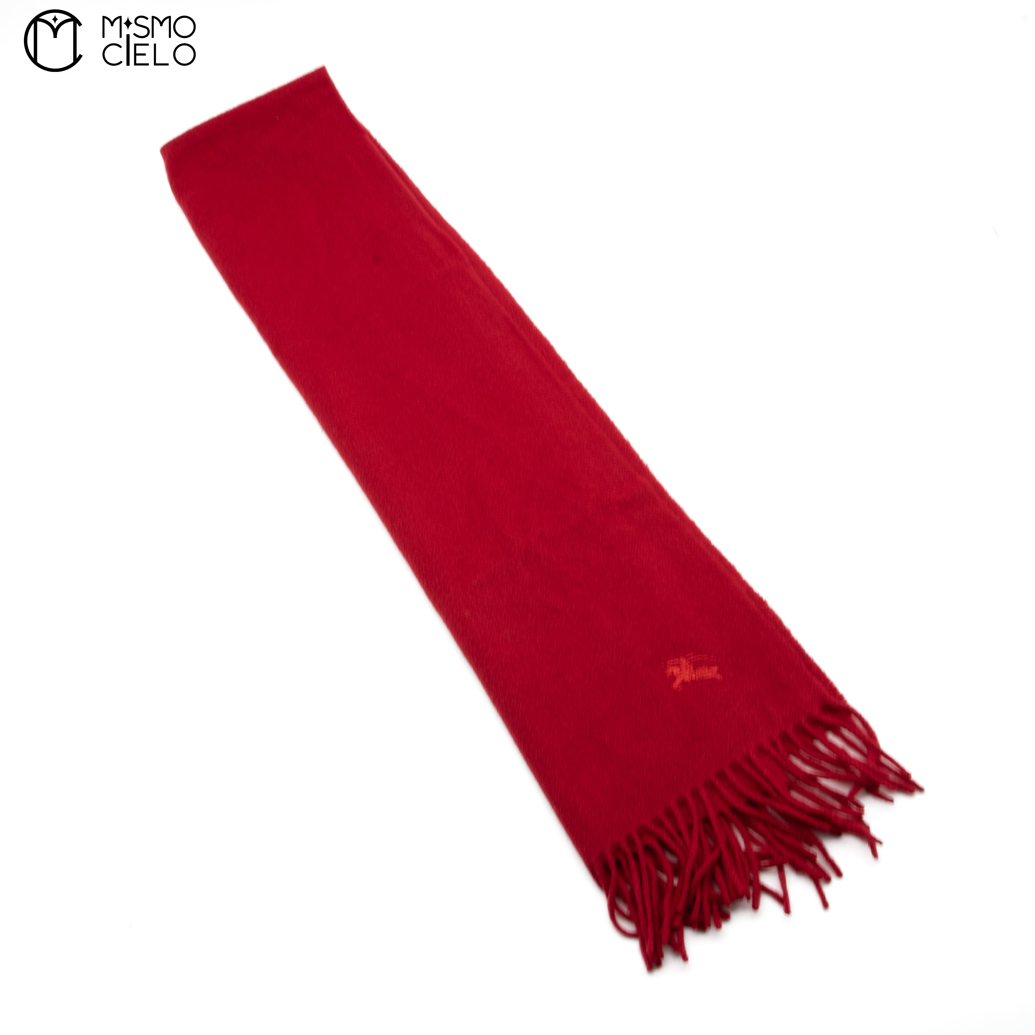 BURBERRY Red Cashmere Scarf 146 cm