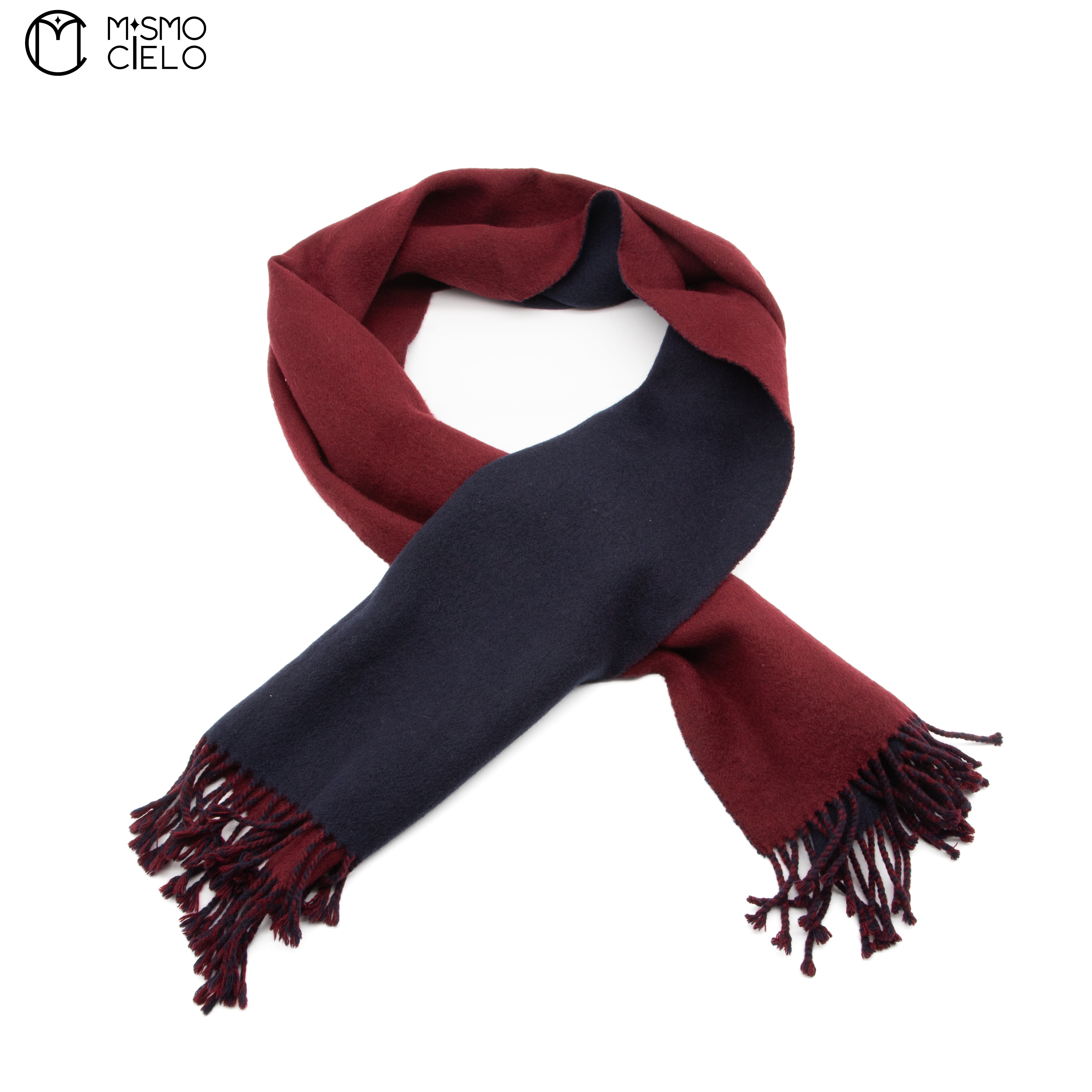 HERMES Burgandy Cashmere Scarf 168 cm