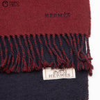 HERMES Burgandy Cashmere Scarf 168 cm
