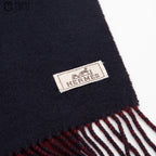 HERMES Burgandy Cashmere Scarf 168 cm