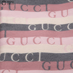 GUCCI Pink Striped Logo Scarf 180 cm *