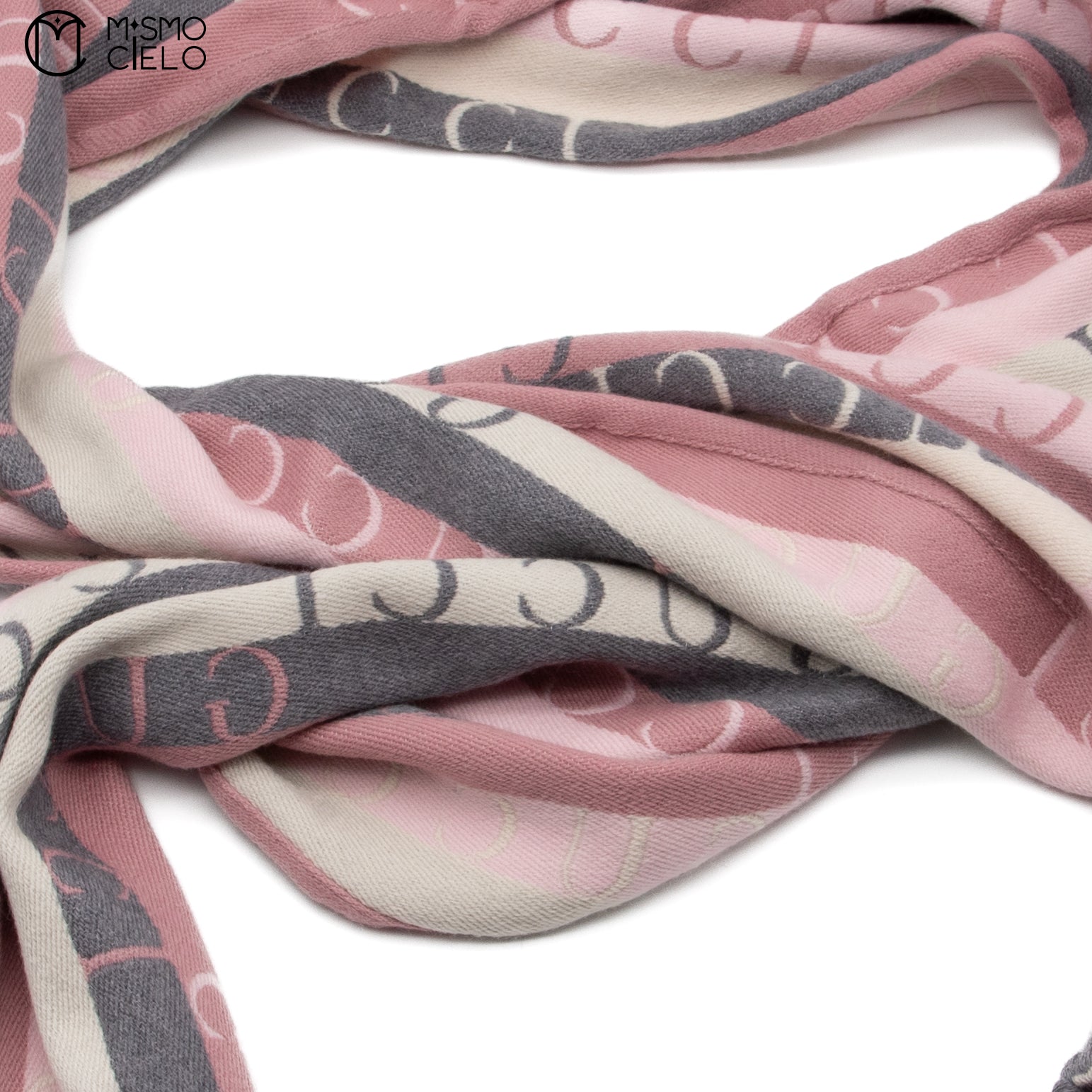 GUCCI Pink Striped Logo Scarf 180 cm *
