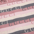 GUCCI Pink Striped Logo Scarf 180 cm *
