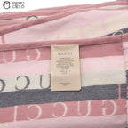 GUCCI Pink Striped Logo Scarf 180 cm *