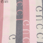 GUCCI Pink Striped Logo Scarf 180 cm *