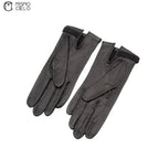 Black Leather Gloves with Gold