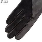 Black Leather Gloves with Gold