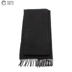HERMES Black Cashmere Scarf 176 cm