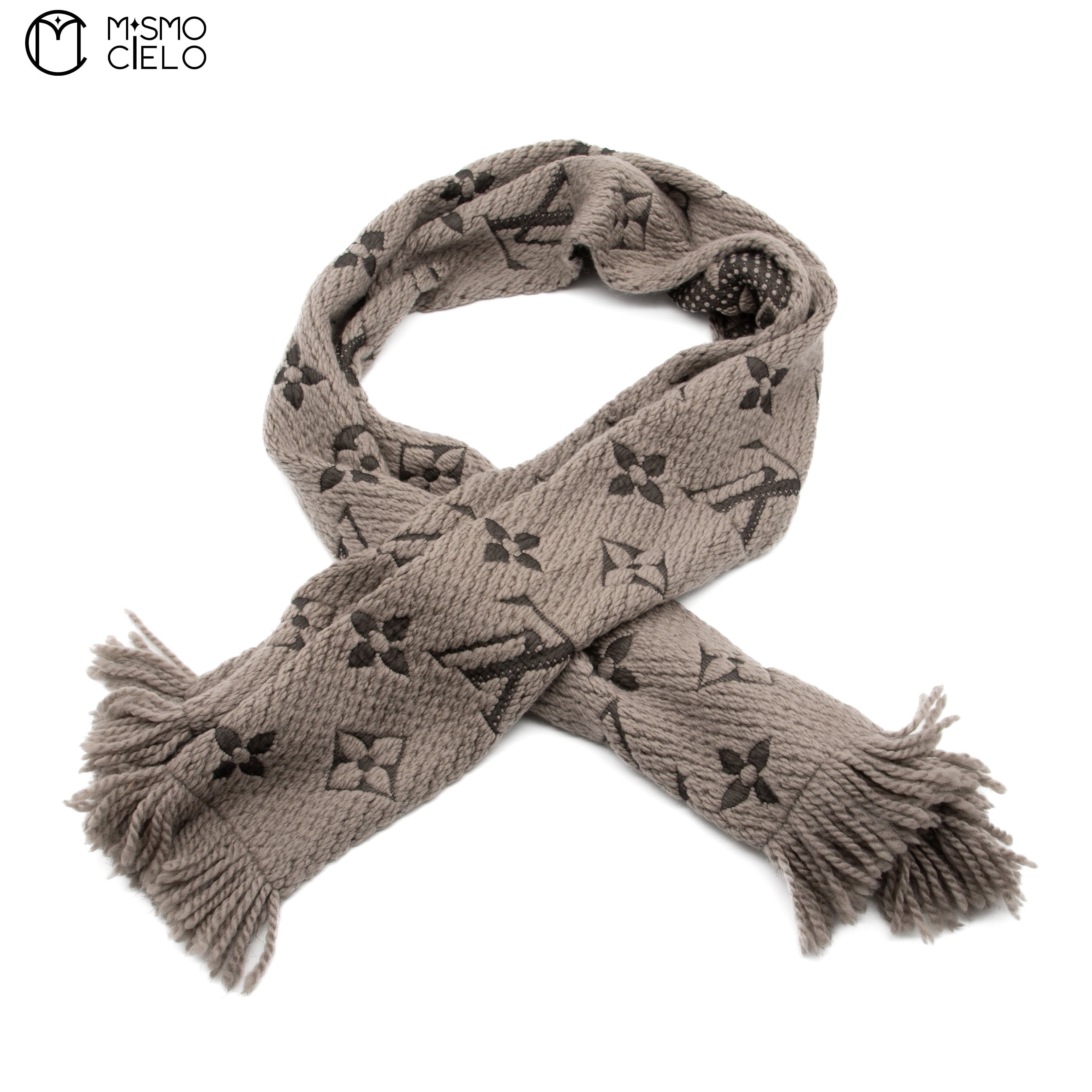 LOUIS VUITTON Monogram Logo Brown Echarpe 160 cm