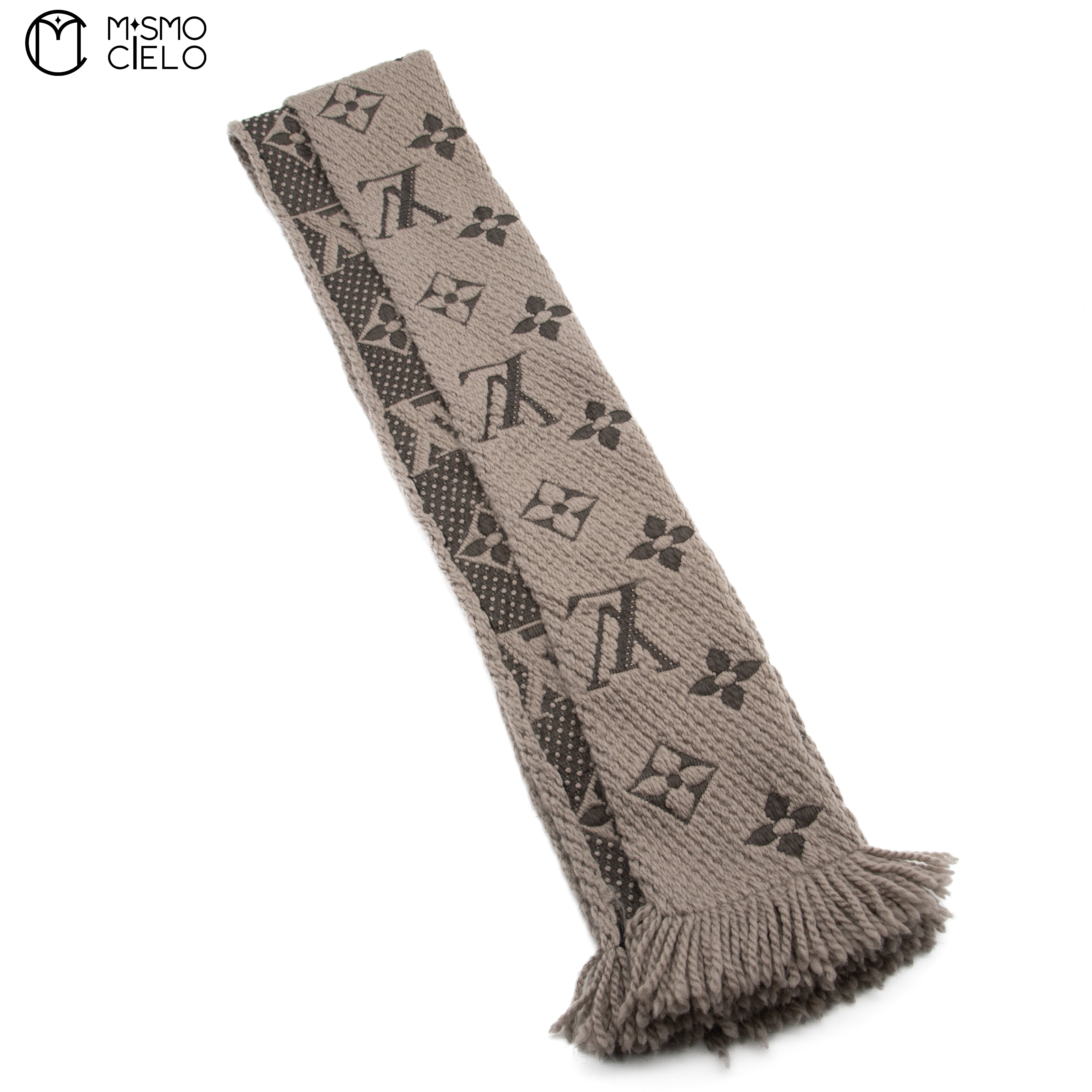 LOUIS VUITTON Monogram Logo Brown Echarpe 160 cm