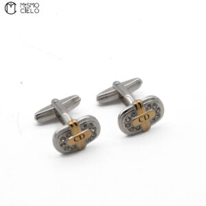 Silver and Gold with Stone Cufflinks