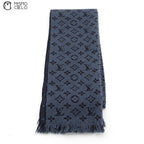 LOUIS VUITTON M78525 Blue Muffler 174 cm *