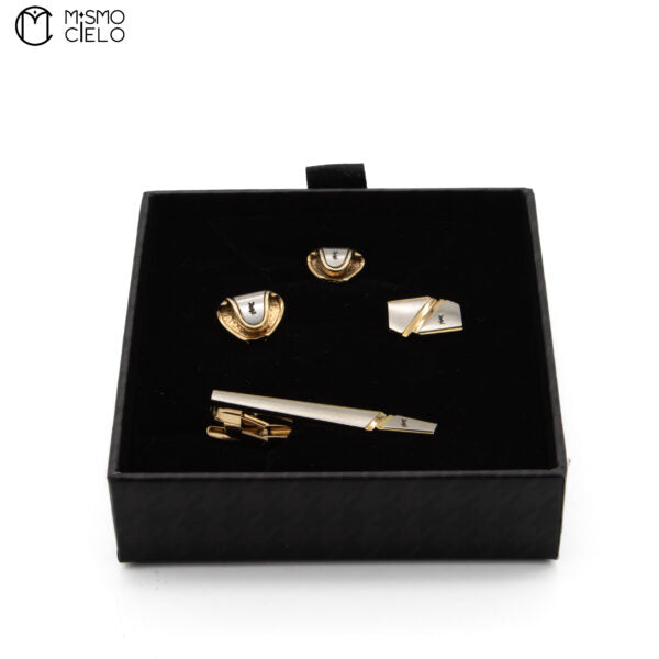 Gold and Silver Cufflinks, Tie Tack and Tie Pin