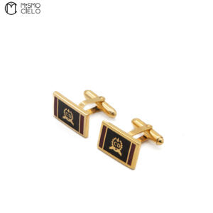 Gold and Black Cufflinks and Tie Pin