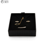 Square Silver and Gold Logo Cufflinks and Tie Pin