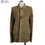 YVES SAINT LAURENT Green Suede Jacket Size 44