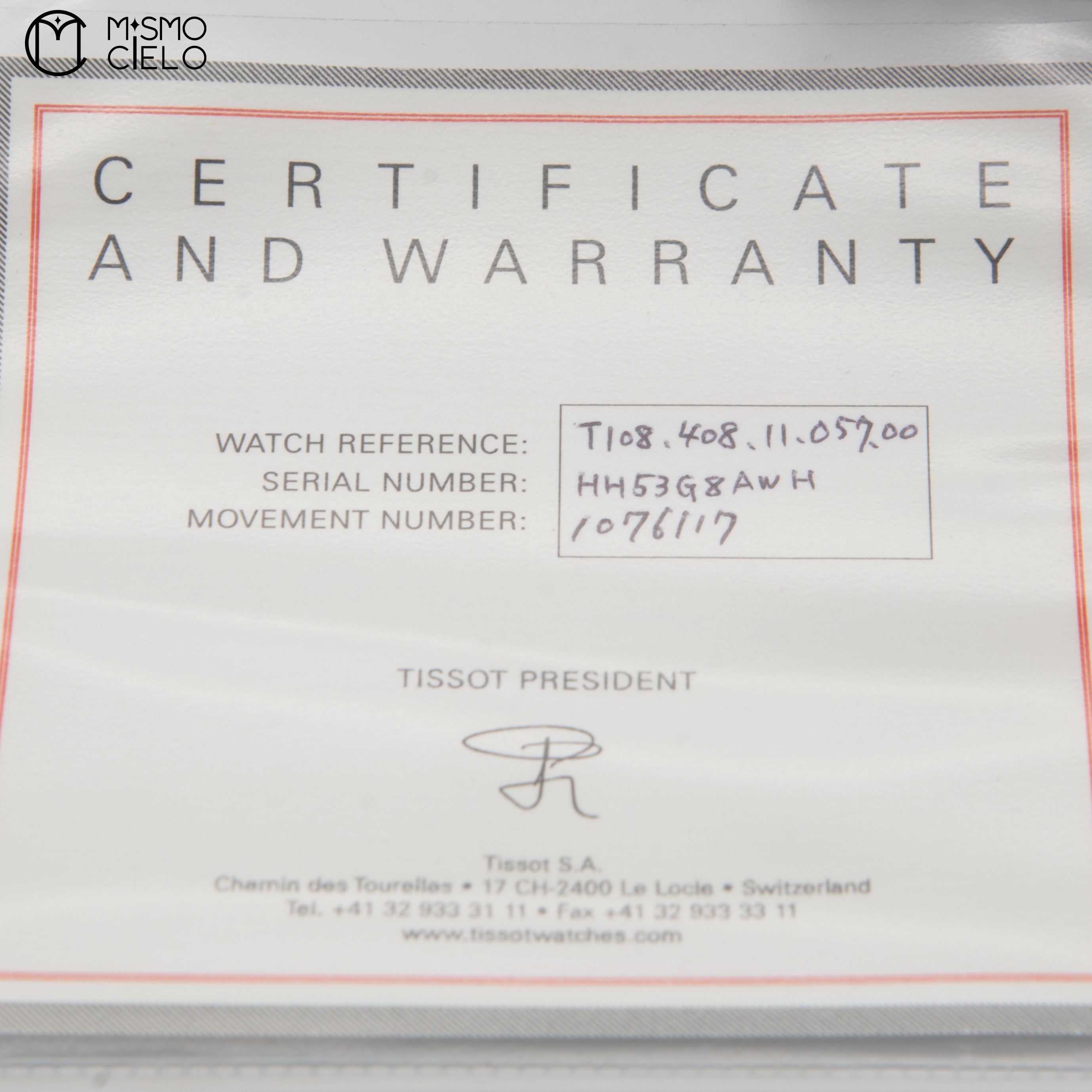 T108.408.11.057.00 Black Dial Watch