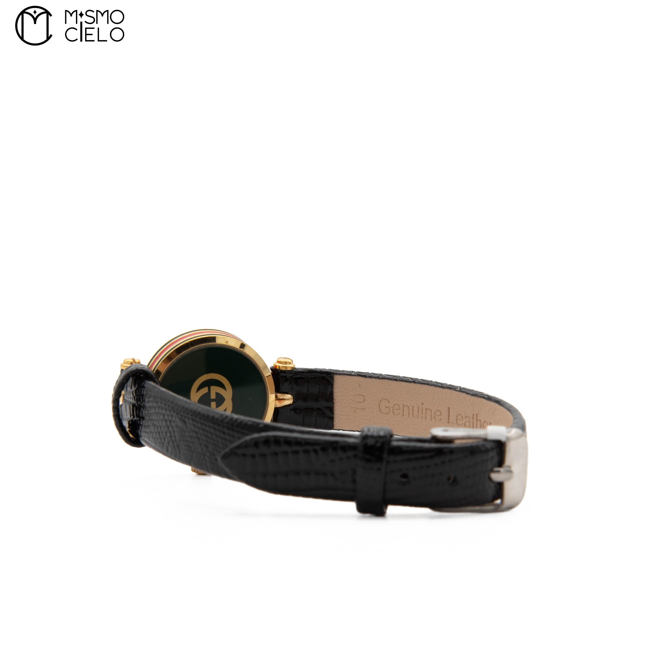 GUCCI 2000L Sherry Line Black Crocodile Strap *#