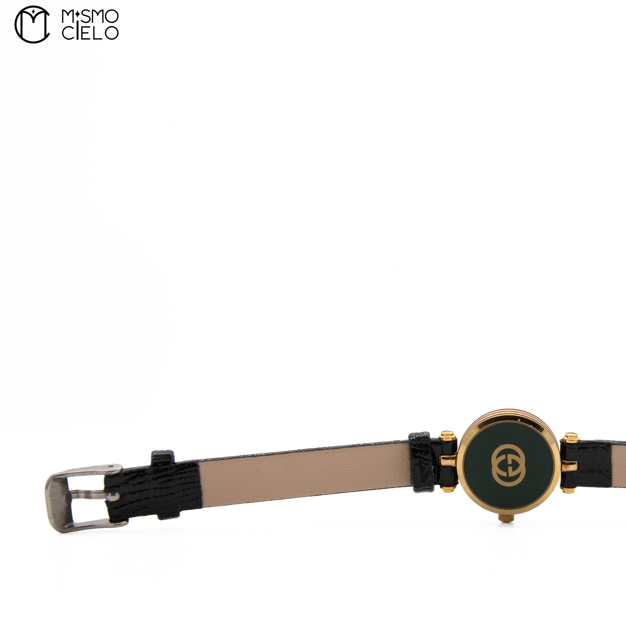 GUCCI 2000L Sherry Line Black Crocodile Strap *#