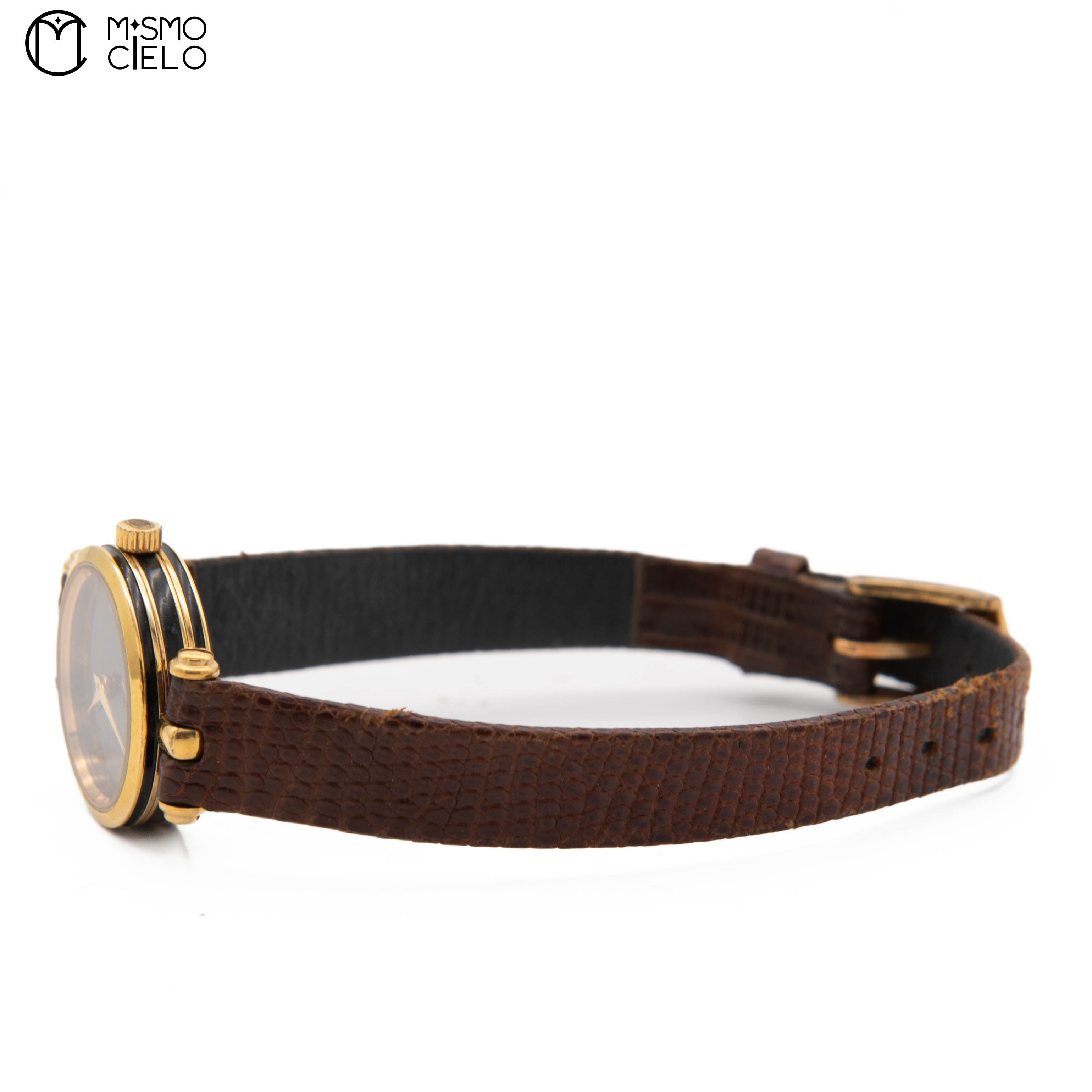 GUCCI Sherry Line Black Face with Brown Strap * #