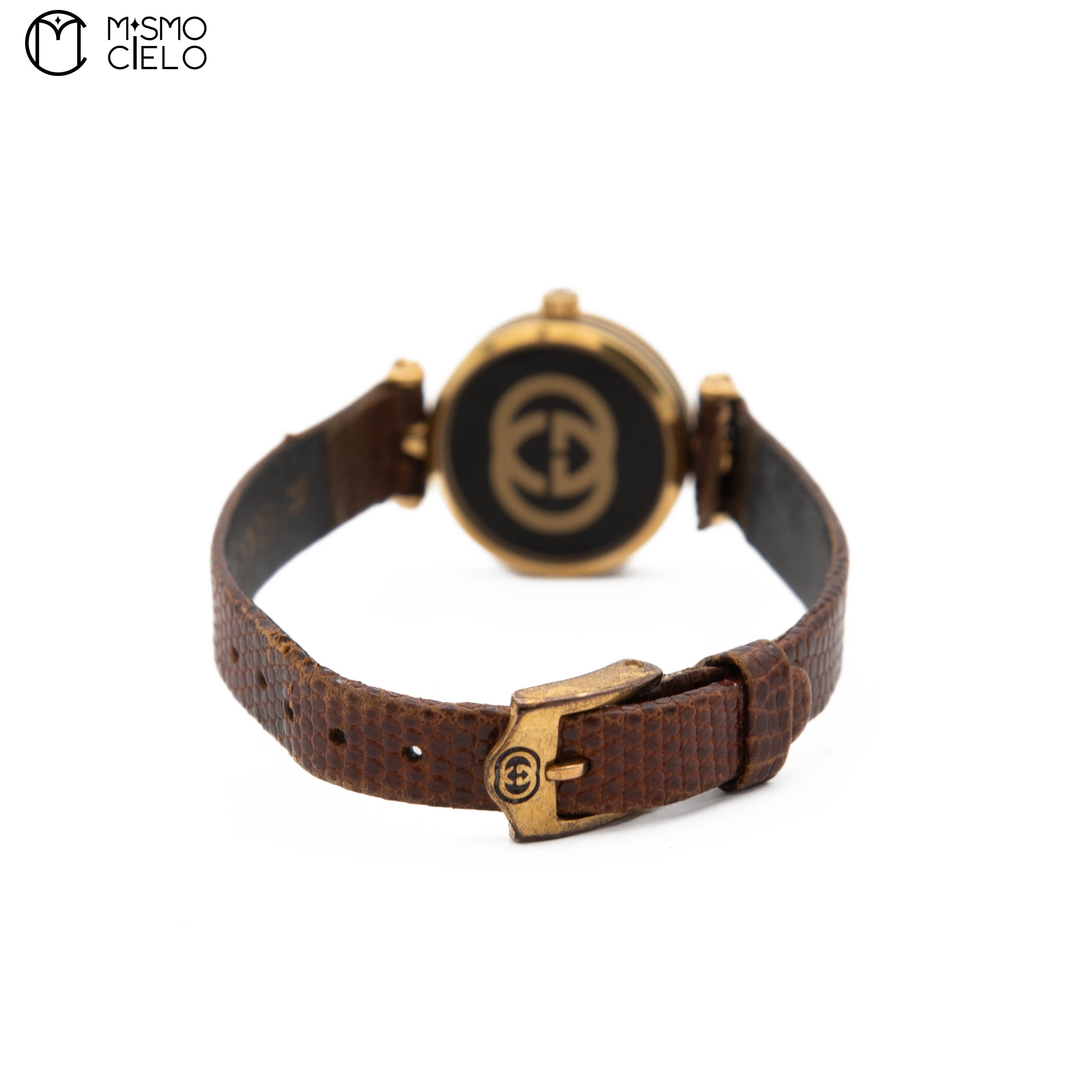 GUCCI Sherry Line Black Face with Brown Strap * #